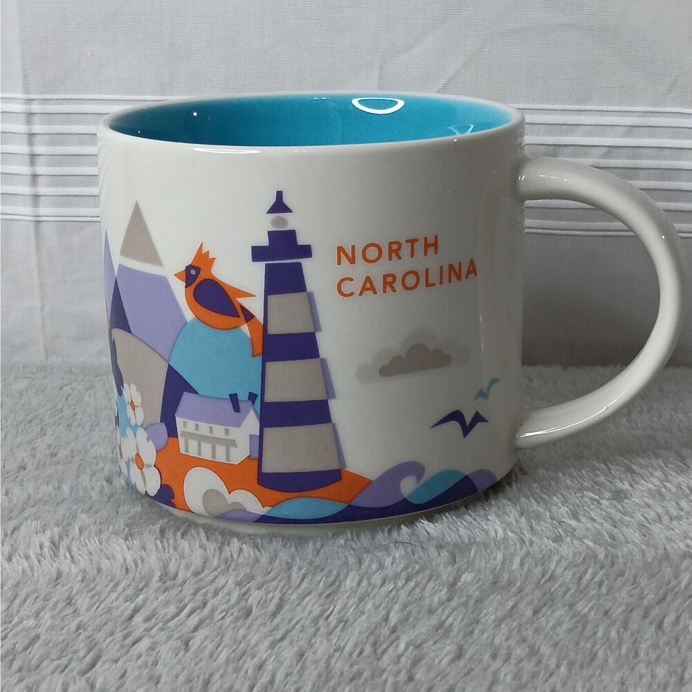 2013 Starbucks You Are Here Coffee Mug Cup North Carolina Lighthouse Farm